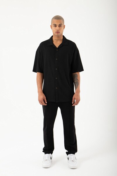 Machinist Огромна риза с шарки Ete Jakar, черна