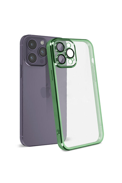 Apple Силиконов калъф за iPhone 13 Pro Max - тънък, прозрачен | Зелен