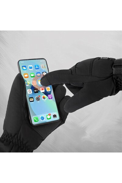 Optim Solution Heated Ski Gloves, Powerbank Heated, 3 Modes, Thermal Insulation, Waterproof, One Size, Black