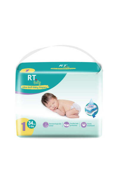 REDTAG حفاضات أطفال فائقة النعومة - صغيرة، 2-5 كجم (34 قطعة)