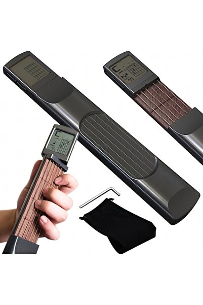 Optim Solution Antrenor digital de acorduri pentru chitară, mini instrument de exersare cu ecran rotativ și metronom