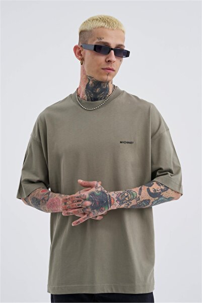 Machinist Men's Basic Cotton Oversized T-Shirt Khaki