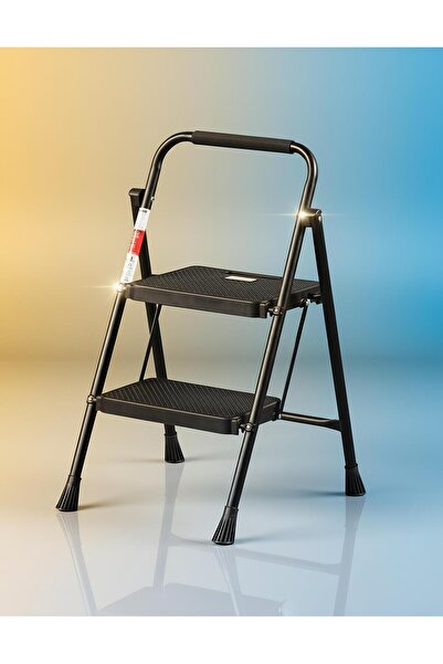 HİS YAPI 2 Geniş Basamaklı Özel Tasarım Siyah Merdiven