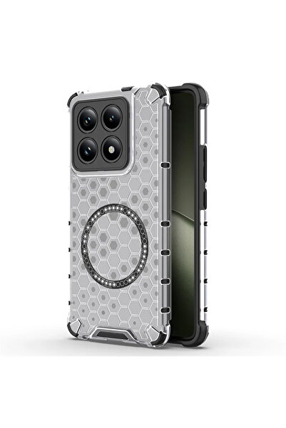 Xiaomi Husa HoneyComb pentru 14T Pro, Magnet MagCase, AntiDrop Corners, Alba