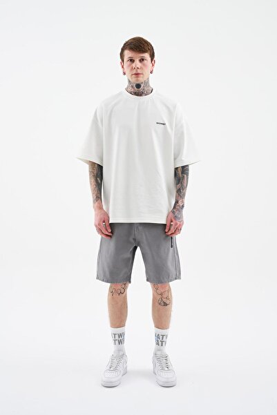 Machinist Ανδρικό σορτς με λογότυπο M Jean σε γκρι χρώμα