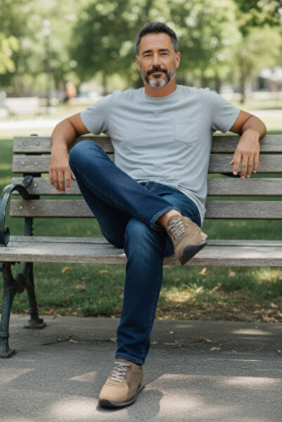 GokceKundura06 Men's Comfortable Sole Nubuck Lace-Up Outdoor Shoes