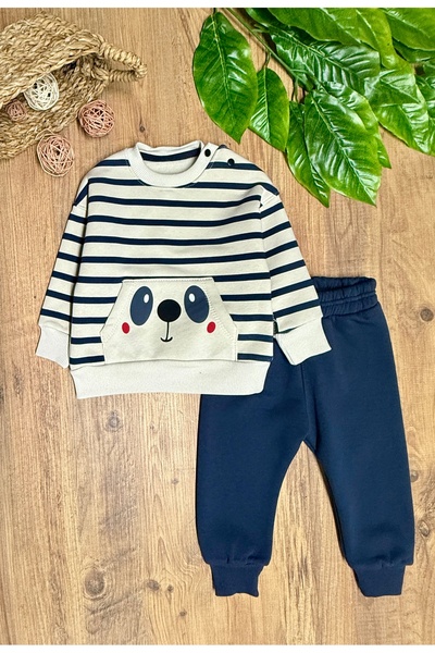 CemBebe Thick three-piece cotton warm winter tracksuit set for baby boys