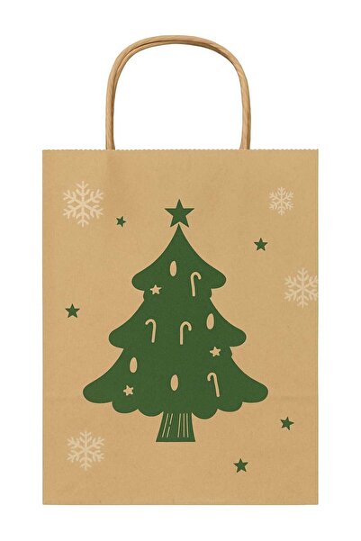 HDF PAZARLAMA YILBAŞI DESENLİ KARIŞIK 15 ADET 18*8*27 KRAFT ÇANTA