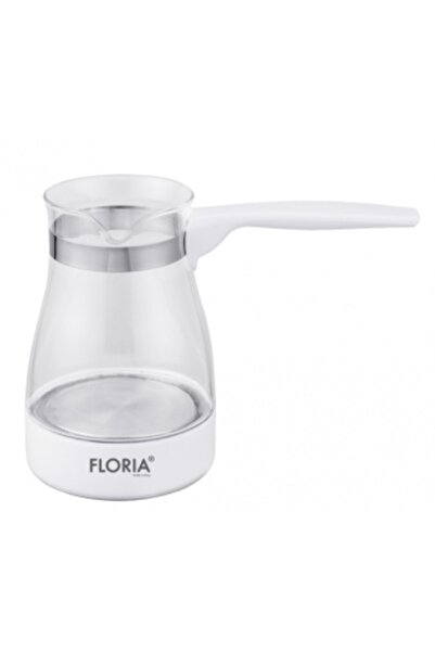 Floria ZLN 8139 Electric Turkish Coffee Pot – 800 W, 0.5 L, Transparent Glass, White