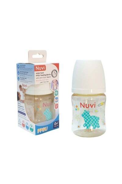 Nuvi Wide Neck PPSU Plastic Feeding Bottle 0m+, 150ml