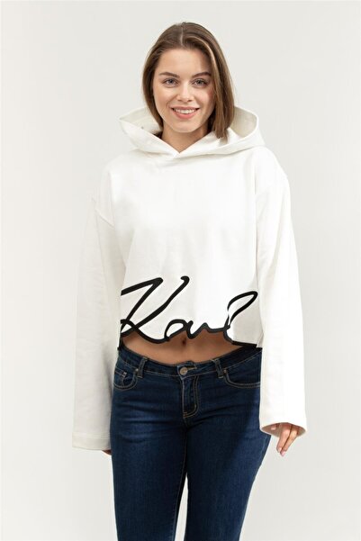 Karl Lagerfeld Karl Signature Hem Kadın Kapüşonlu Sweatshirt