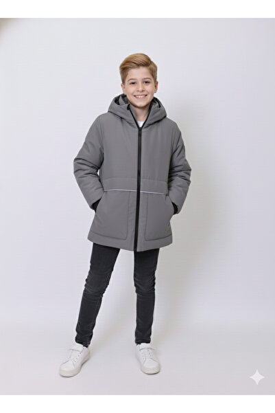 PIQUE Children's Coat Hooded Boy's Coat with Reflector Detail