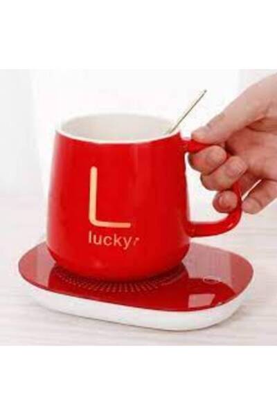 Deliny Ceramic Mug Gift Set with Warmer, Spoon, Constant 55°C, 220V, 400ml