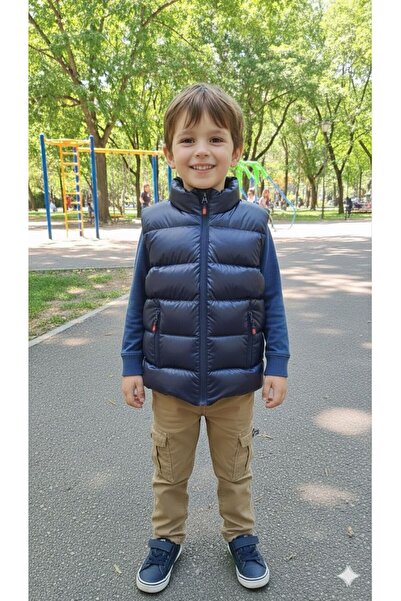 PENGORA Milano Boy's Puffer Vest with Zipper Navy Blue 2026