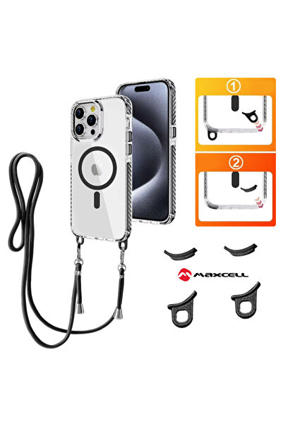 Apple Θήκη MagFrame για iPhone 16 Pro, AntiDrop 2in1, Αποσπώμενο κορδόνι, Διαφανές/Μαύρο πλαίσιο