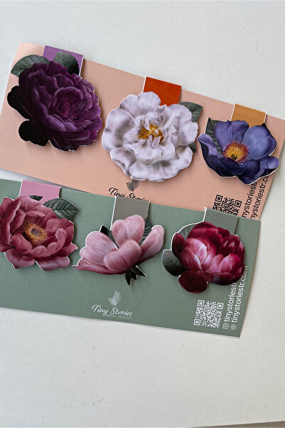 tinystoriestr Magnetic Bookmarks - Floral Themed 6 Pieces - Magnetic Bookmark Page Marker