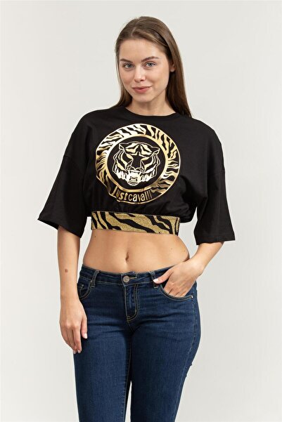 Just Cavalli Kadın Bisiklet Yaka T-Shirt