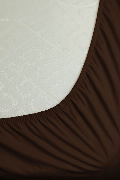 FAVORA 100% Cotton Ranforce Premium Single Fitted Sheet - Brown