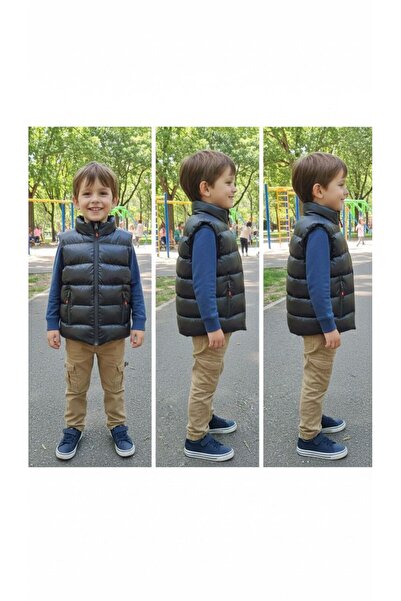 PENGORA Milano Boys' Inflatable Vest with Zipper Black 2026