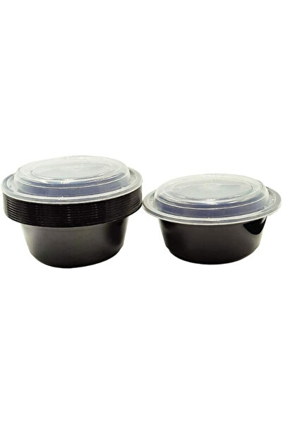 SNH Packing 12 Pieces Disposable Round Microwave Container of 25 Oz with Lid