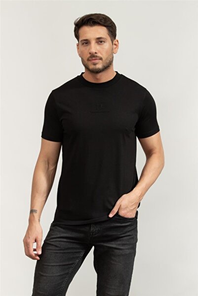 Karl Lagerfeld Crewneck Erkek Bisiklet Yaka T-Shirt Siyah
