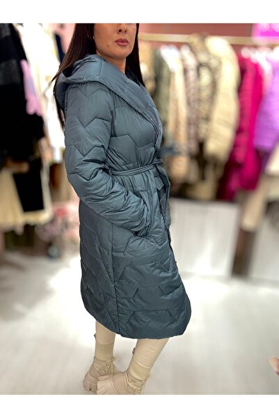 Brielle Women's Puffer Quilted Jacket with Long Sleeves - Premium Petrol Blue