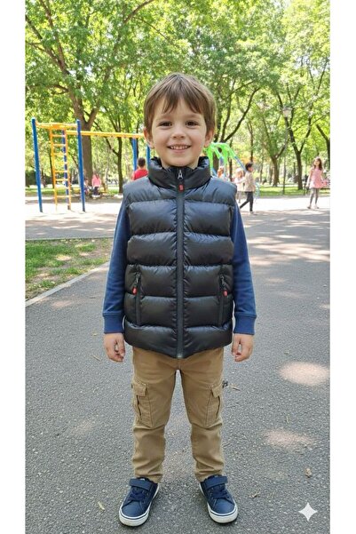 PENGORA Milano Boy's Puffer Vest with Zipper Navy Blue 2026