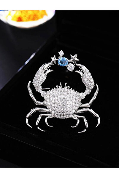 justchique Crab brooch with crystals