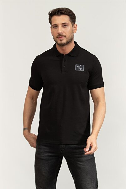 Karl Lagerfeld Erkek Polo Yaka T-Shirt Siyah