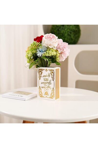 TERRIFI Book-Shaped Decorative Ceramic Vase for Book Lovers - Modern Bookshelf Decor & Pen Holder