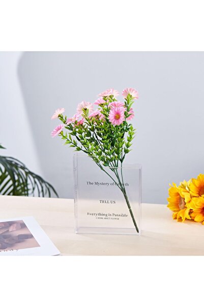 Generic Acrylic Book Vase for Flowers - Transparent Book-Shaped Floral Vase for Home Decor