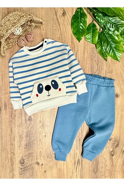 CemBebe Thick Three-Layer Cotton Warm Winter Tracksuit Set for Baby Boys