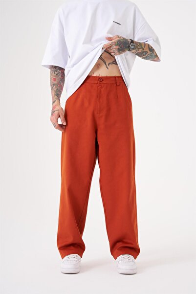 Machinist Oversized Gabardine Elastic Trousers Copper
