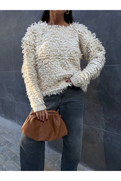 Paraf style Buklet Doku Ecru Winter Knitwear Sweater