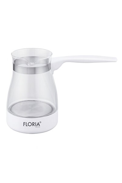 Floria ZLN 8139 Electric Turkish Coffee Pot – 800 W, 0.5 L, Transparent Glass, White