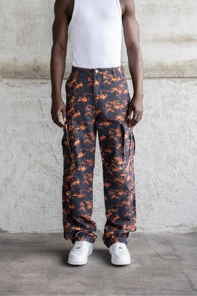 Machinist Ανδρικό παντελόνι Cargo με σχέδιο πορτοκαλί