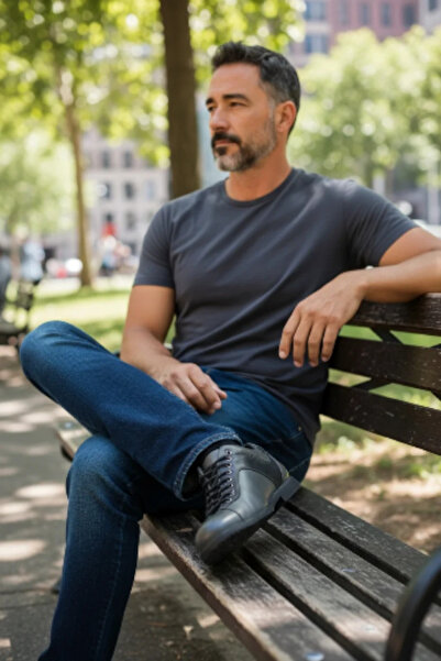 GokceKundura06 Men's Genuine Leather Lace-Up Shoes