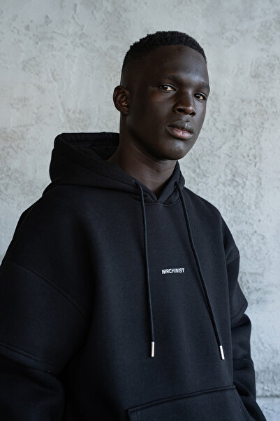 Machinist Men's Reflector Printed Hoodie Black