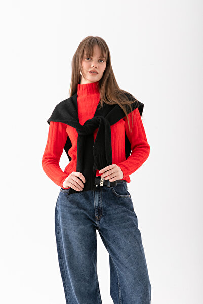 Wega Moda Yumoş Square Patchwork Scarf - Sports Knitwear Knitted Shoulder Scarf - Puffy Soft Textured Scarf