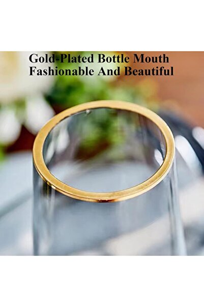 Qiccijoo Clear Glass Cylinder Vase, 21.5cm Tall, 7cm Opening (Grey)