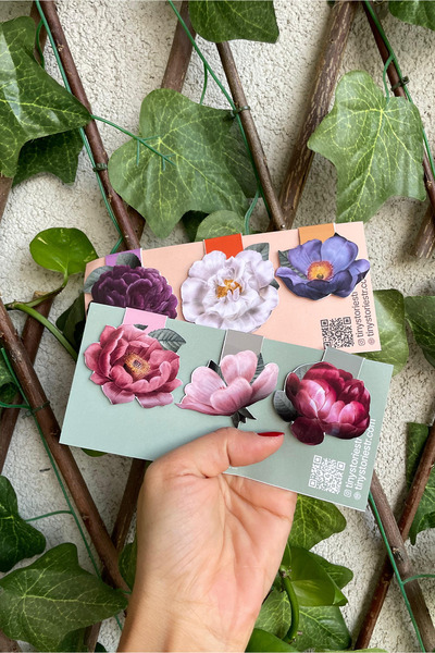 tinystoriestr Magnetic Bookmarks - Floral Themed 6 Pieces - Magnetic Bookmark Page Marker