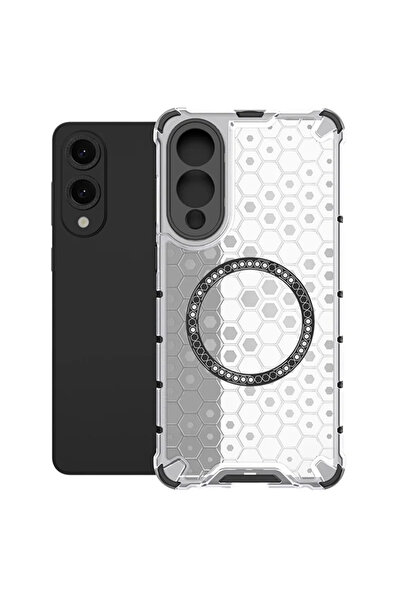 Samsung Калъф тип „пчелна пита“ за S25 Edge (S937), магнитен калъф за магнит,...