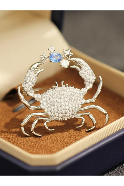 justchique Crab brooch with crystals