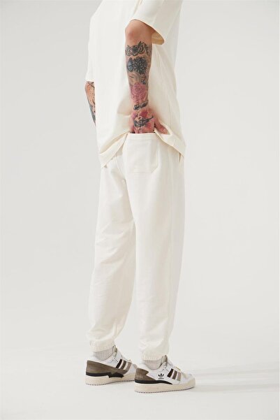 Machinist Ανδρική φόρμα Jogger με ελαστικό πόδι, οπτικά λευκή