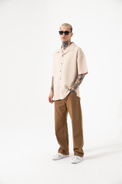 Machinist Мъжка риза с трицветни ивици