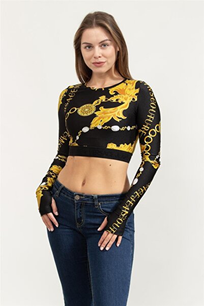 VERSACE JEANS COUTURE Kadın Bisiklet Yaka T-Shirt