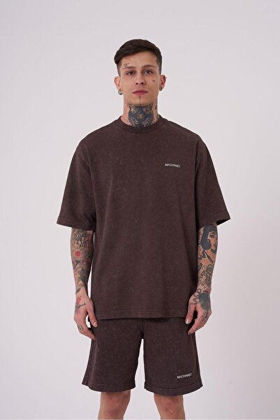 Machinist Men's Basic Washable Relaxed T-Shirt Brown