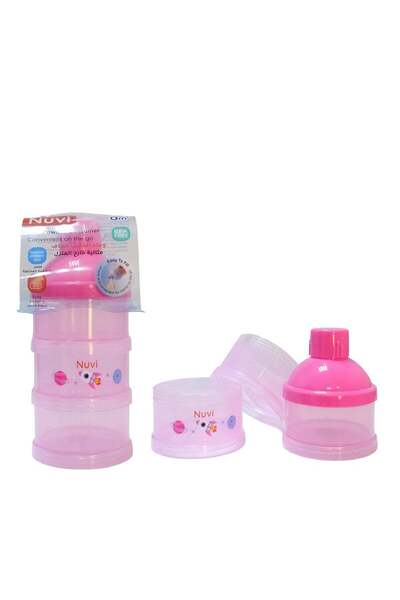 Nuvi Milk Powder Container With Non-Spill 3 Compartments 0m+, Pink