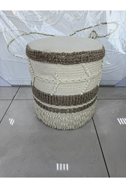 BEC51 Modern round pouf chair - multi-colored for stylish decor