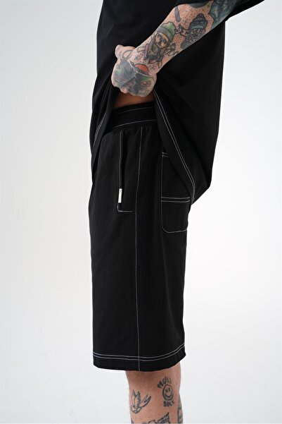 Machinist Men's Premium Sewing Oversized Shorts Black